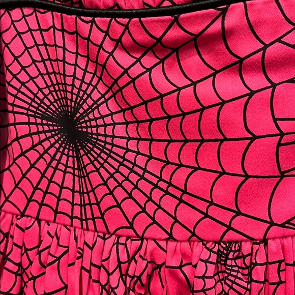 Vixen by Micheline Pitt 1950s Swing Sundress Hot Pink Spider Web Print - L NWT!! - Picture 3 of 7